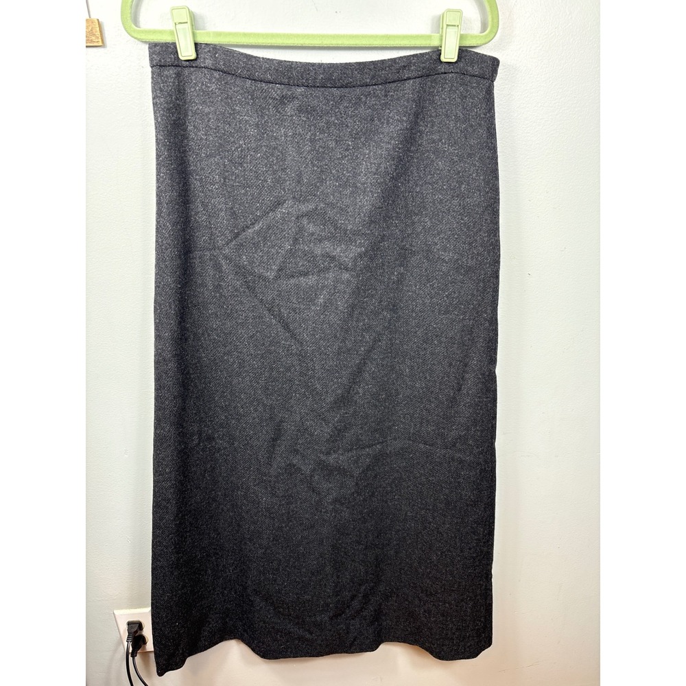 J.Crew Womens Gray 100% Lambswool Lined Midi Skirt Size‎ 12
